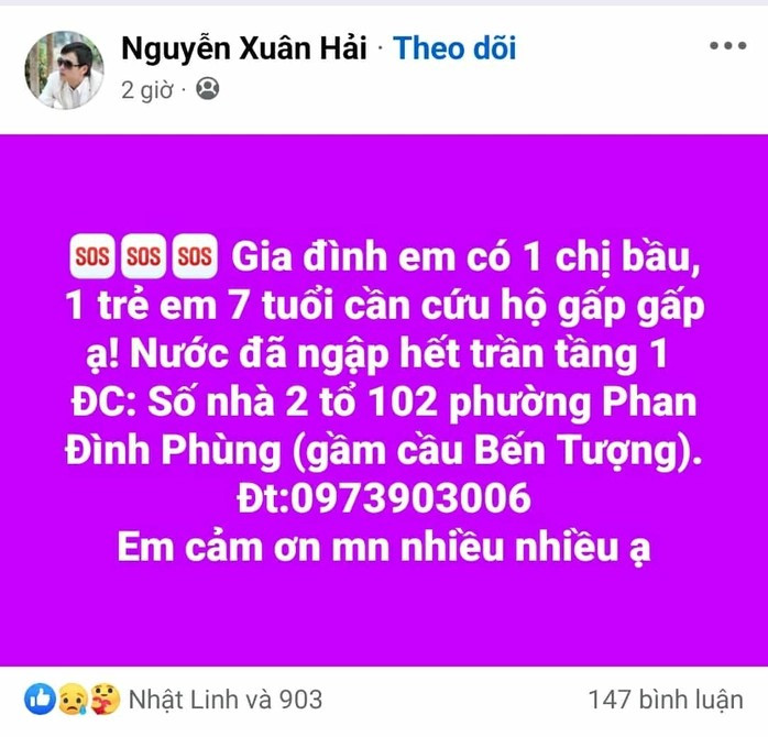 Trong bối cảnh khó khăn này, mạng xã hội đã trở thành kênh thông tin cứu trợ khẩn cấp quan trọng, lan tỏa mạnh mẽ những lời cầu cứu từ người dân và kêu gọi sự hỗ trợ từ khắp nơi.