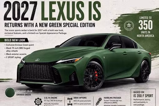 [GALLERY] Cận cảnh Lexus IS 2027 "khoác áo" xanh nổi bật, giới hạn 350 xe