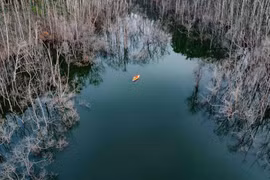 Ngoài chụp ảnh và cắm trại, hành trình khám phá hồ còn gợi ý những hoạt động như đi bộ quanh các đảo nhỏ, thưởng thức đồ ăn dân dã tại các homestay gần bờ, hoặc đơn giản là ngồi thuyền lặng lẽ ngắm mặt nước phản chiếu mây trời. Không gian hoang sơ, tĩnh lặng này là liều thuốc xoa dịu tinh thần, mang đến cảm giác thư giãn sau những ngày làm việc căng thẳng. Ảnh Đô Đô