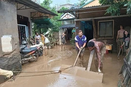 Khách Tây xắn tay dọn bùn sau lũ giúp người dân Tuyên Quang