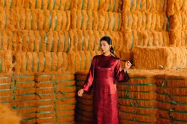 Làng nghề chỉ xơ dừa An Thạnh, điểm chụp áo dài Tết bên sông Thom