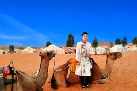 Nhưng đáng chú ý nhất là hành trình văn hóa mà anh đang thực hiện: chụp bộ ảnh “100 áo dài tại 100 danh thắng nổi tiếng của 100 quốc gia”.