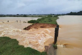 Mưa xối xả ở Hà Tĩnh, đê đập Hà bị vỡ