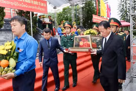 Hà Tĩnh truy điệu, an táng 4 hài cốt liệt sỹ hi sinh tại Lào