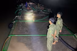 Bắt giữ tàu sắt chở hơn 81 m3 cát 'lậu' ở Vĩnh Long