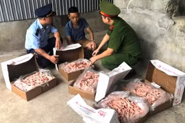 Tiêu huỷ 1 tấn chân gà đông lạnh không rõ nguồn gốc ở Huế