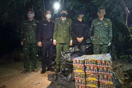 Bắt giữ đối tượng vận chuyển 557kg pháo lậu qua biên giới