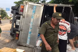 Xe tải lật ở Lâm Đồng khiến một người tử vong