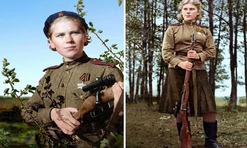 Ảnh màu hiếm các nữ xạ thủ huyền thoại của Liên Xô