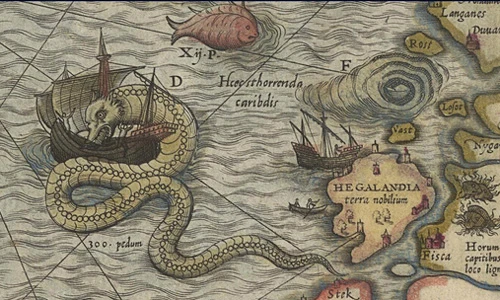 Tận mục quái vật biển trên bản đồ cổ xưa