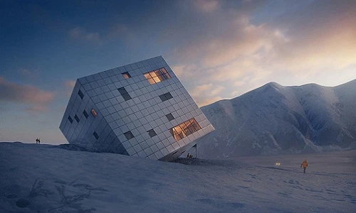 Kinh ngạc nhà hình lập phương "bám dính" núi