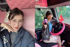 'Bóng hồng container' lái xe tải chở 45 tấn nhu yếu phẩm vào vùng lũ