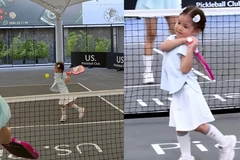'Idol giới trẻ' Pam yêu ơi theo chân mẹ đổ bộ sân pickleball