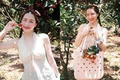 Hòa Minzy hóa "thiếu nữ vườn vải", khoe vẻ đẹp trong veo