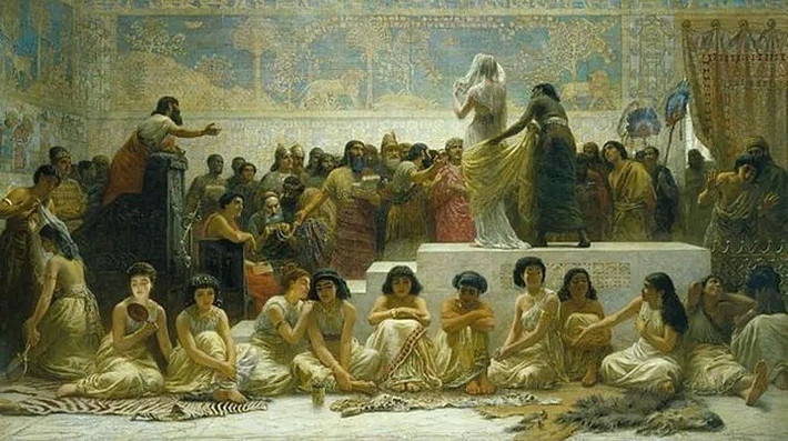 Sau đó, tác giả bài hát chuyển sang mô tả thành phố Babylon như một thiên đường giàu có và sung túc. Ngoài ra, bài hát còn nhắc đến sông Euphrates - dòng sông vẫn chảy qua Iraq ngày nay. Ảnh: Edwin Long, Public Domain.