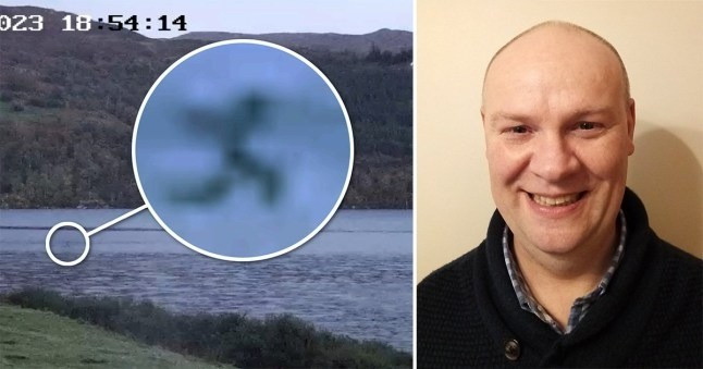 Trong đoạn video được ông Eoin chia sẻ, sinh vật bí ẩn nổi lên giữa mặt hồ Loch Ness và chỉ cách bờ một quãng ngắn. Ông ước tính sinh vật này dài khoảng 5,1m và rộng khoảng 1,5m. Ảnh: Pen News.