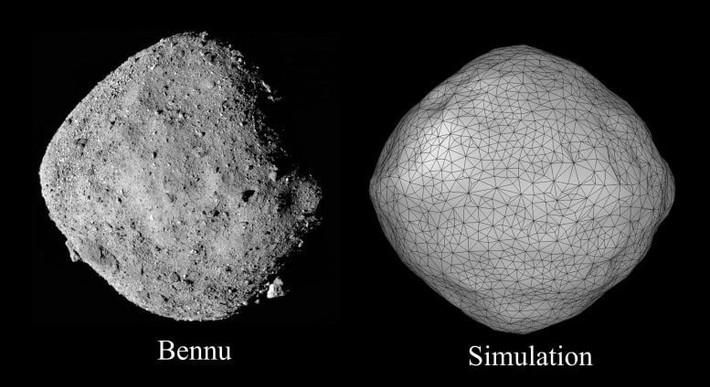 Các nhà khoa học cho rằng, tiểu hành tinh "mẹ" của Bennu đã được hình thành ở vùng ngoài Hệ Mặt trời, có khả năng nằm ngoài phạm vi sao Mộc và sao Thổ. Tuy nhiên, một sự kiện thảm khốc đã xảy ra khi thiên thể mẹ đã xảy ra va chạm mạnh với một tiểu hành tinh và vỡ tan. Thông tin này được đồng tác giả nghiên cứu Jessica Barnes kiêm phó giáo sư tại Phòng thí nghiệm Mặt Trăng và Hành tinh của Đại học Arizona, cho biết. Ảnh: OIST.