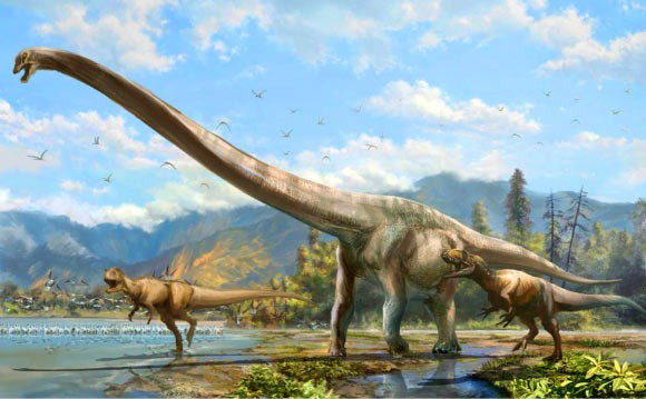 Loài khủng long mới được đặt tên là Pulaosaurus qinglong. Loài này từng sống ở khu vực hiện nay là Trung Quốc vào kỷ Jura, khoảng 160 triệu năm trước. Ảnh: Lida Xing.