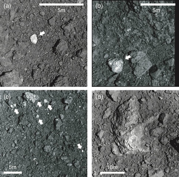 Điều này khiến nhóm nghiên cứu suy đoán nhiều khả năng tiểu hành tinh Ryugu được hình thành ở khu vực cách xa Mặt trời. Ảnh: 2020 Tatsumi et al.