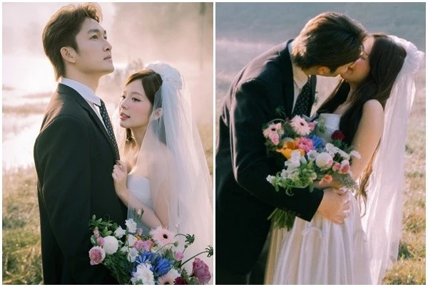 Đình Tú - Ngọc Huyền hôn đắm đuối trong bộ ảnh cưới