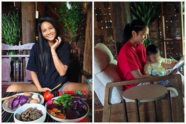 Hoa hậu H’hen Niê dưỡng thai ở quê nhà