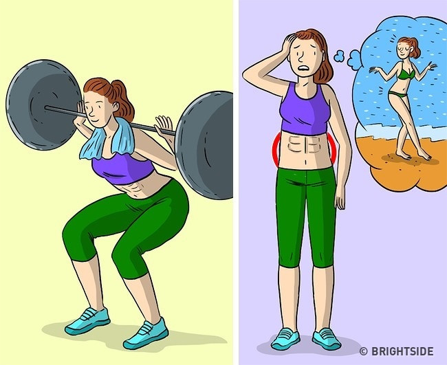 3. Đẩy tạ: Việc đẩy tạ sẽ tác động đến cả cả cơ bụng và xương sống.