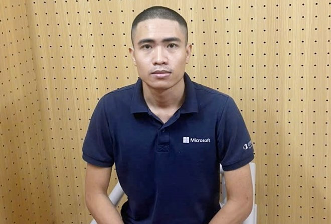 Đối tượng Trần Thế Khoa tại cơ quan Công an. khoa.jpg