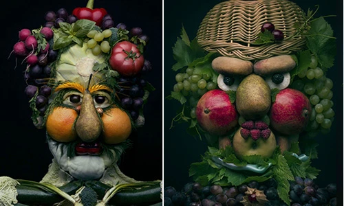 Ngắm bộ tranh chân dung siêu thực từ rau củ quả