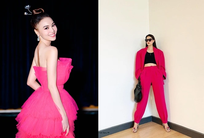 Sao Việt dịu dàng, nền nã với trang phục màu hồng sen “bánh bèo”