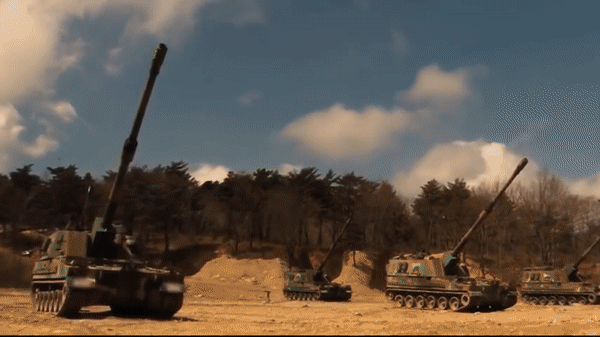 K9 sử dụng pháo 155 mm L52, góc nâng hạ của pháo từ -2,5° đến +70° với tháp pháo xoay 360°. Nòng pháo có loa giảm giật nhằm hạn chế ảnh hưởng khi bắn đạn tăng tầm, giá đỡ nòng pháo khi xe di chuyển hay dừng nghỉ.