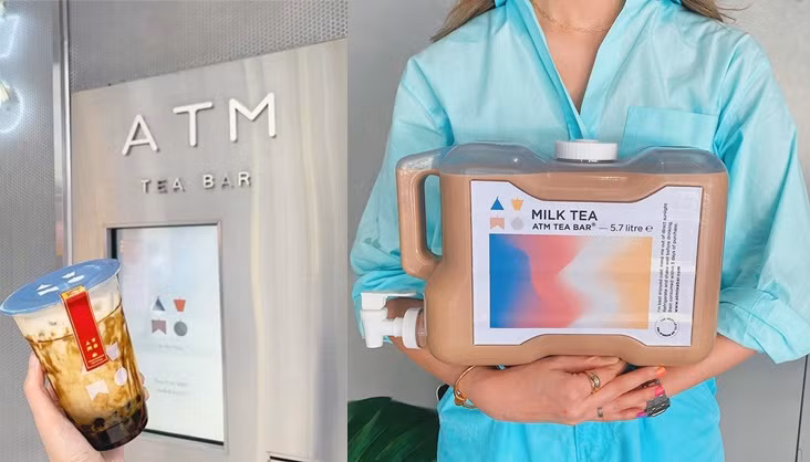 ATM “bán” bình trà sữa 5 lít giá 1,2 triệu đồng gây sốt