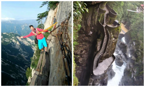 Toát mồ hôi với những bậc thang đáng sợ nhất thế giới