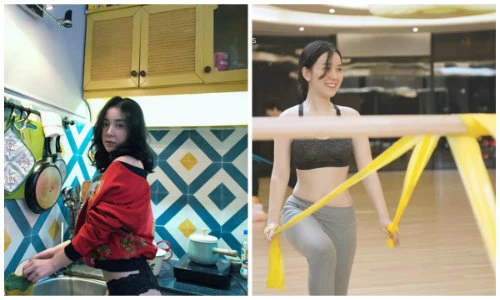 Nhan sắc cô gái Hà thành mặc gợi cảm rửa bát