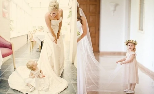 Ảnh đáng yêu nhất của các phù dâu nhí và cô dâu