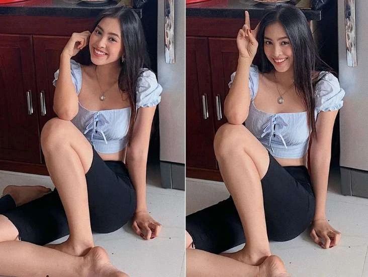 Ngồi ăn cỗ quê ngày Tết, Tiểu Vy vẫn đẹp hút hồn xứng tầm mỹ nhân