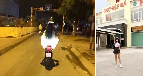 Dân mạng truy lùng chân dài “tự sướng” trước chợ Đập Đá