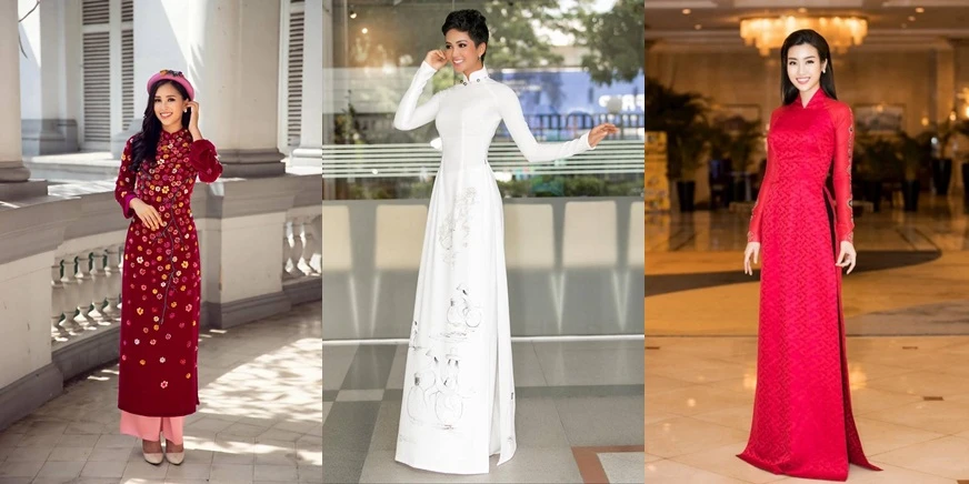 Ngắm những hình ảnh hoa hậu Việt diện áo dài cực kỳ duyên dáng