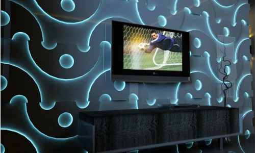 Nhà đẹp lạ với những kiểu tường 3D gắn đèn led độc đáo