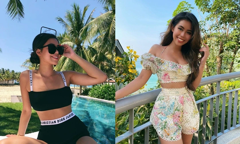 Rich kid Tiên Nguyễn “đốt mắt” người nhin với trang phục khoe eo thon