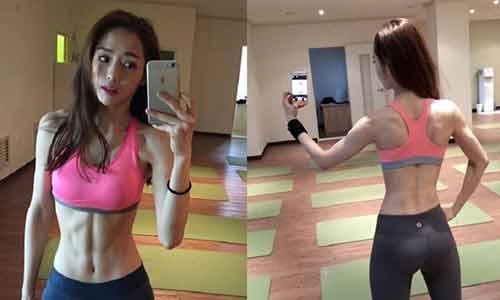 Ngắm cô giáo Hàn Quốc cực xinh có cơ bụng 6 múi