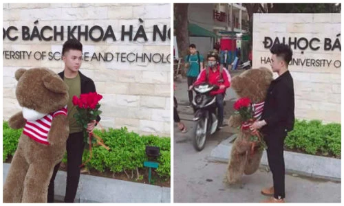 "Hot boy" ôm gấu tỏ tình trước cổng ĐH Bách Khoa lên tiếng