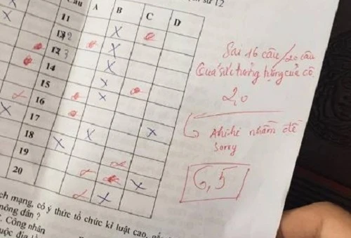 Lời phê của giáo viên Lịch sử khiến học sinh phát sốt