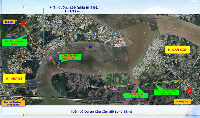Hướng tuyến cầu Cần Giờ. Ảnh: Sở Xây dựng TPHCM cau-can-gio-2.jpg