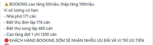 Thông tin “booking” dự án Khu đô thị đường 3/2 TP Vũng Tàu: cao tầng 50 triệu, thấp tầng 100 triệu. Ảnh: Thiên Bảo – Lê Vũ anh-5.jpg