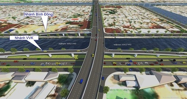 Phối cảnh cầu đường Bình Tiên đi trên cao. Ảnh: Sở Xây dựng TP HCM 3-cau-duong-binh-tien.jpg