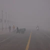 Hình ảnh sương mù dày đặc bao trùm thủ đô Ấn Độ