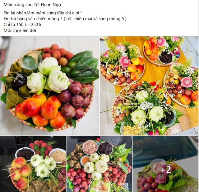 Mâm cúng Tết Đoan Ngọ bán đầy chợ mạng. Ảnh chụp màn hình tet-doan-ngo.jpg