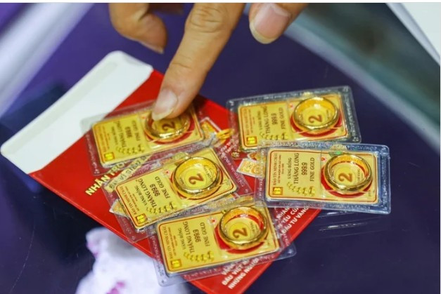 Giá vàng trong nước đồng loạt giảm. Ảnh minh họa gia-vang3.jpg