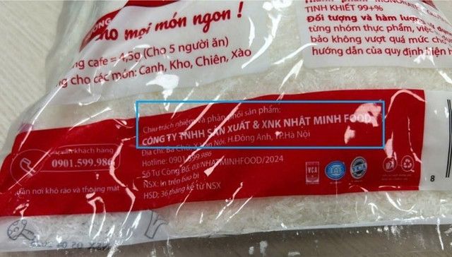 Bao bì sản phẩm mì chính Ofood không ghi xuất xứ mì chính bên trong, chỉ có đơn vị chịu trách nhiệm là Công ty Nhật Minh Food. Ảnh: Tạp chí môi trường dau-an-gia3.jpg