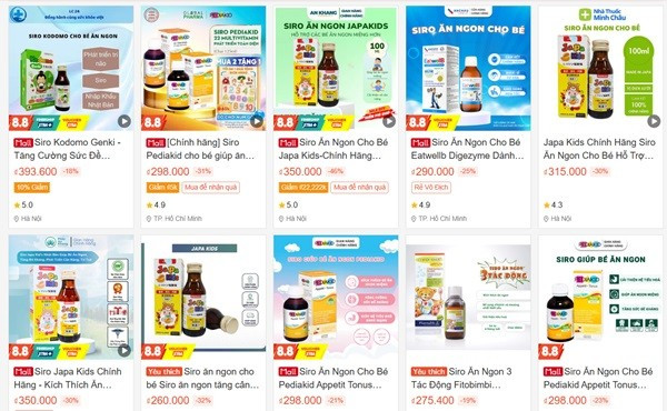 Siro ăn ngon cho trẻ rao bán trên chợ mạng. Ảnh chụp màn hình anh-1-12.jpg